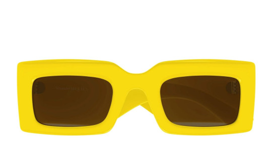 Occhiali da sole donna Luxury Alexander Mcqueen AM0433S 004 yellow yellow brown nuova collezione