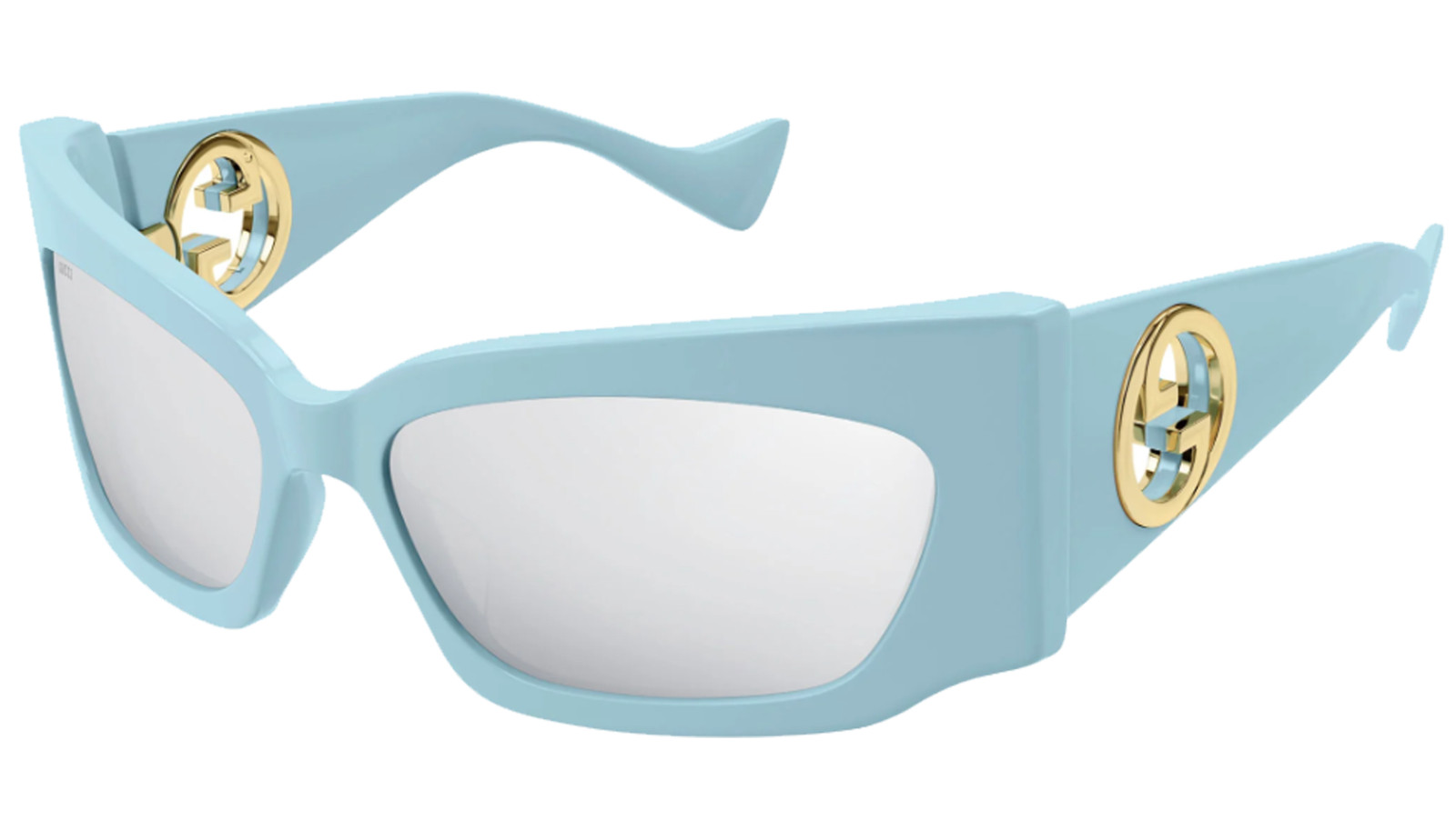 Luxury women s sunglasses Gucci GG1412S Light Blue Silver (005) new collection