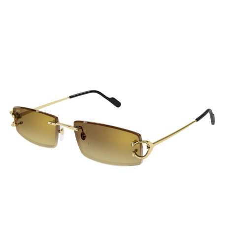Occhiali da sole uomo Luxury Cartier CT0465S 004 gold gold brown nuova collezione 2