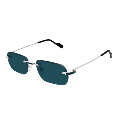 Occhiali da sole uomo Luxury Cartier CT0498S 004 silver silver blue nuova collezione 2