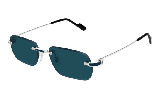 Occhiali da sole uomo Luxury Cartier CT0498S 004 silver silver blue nuova collezione