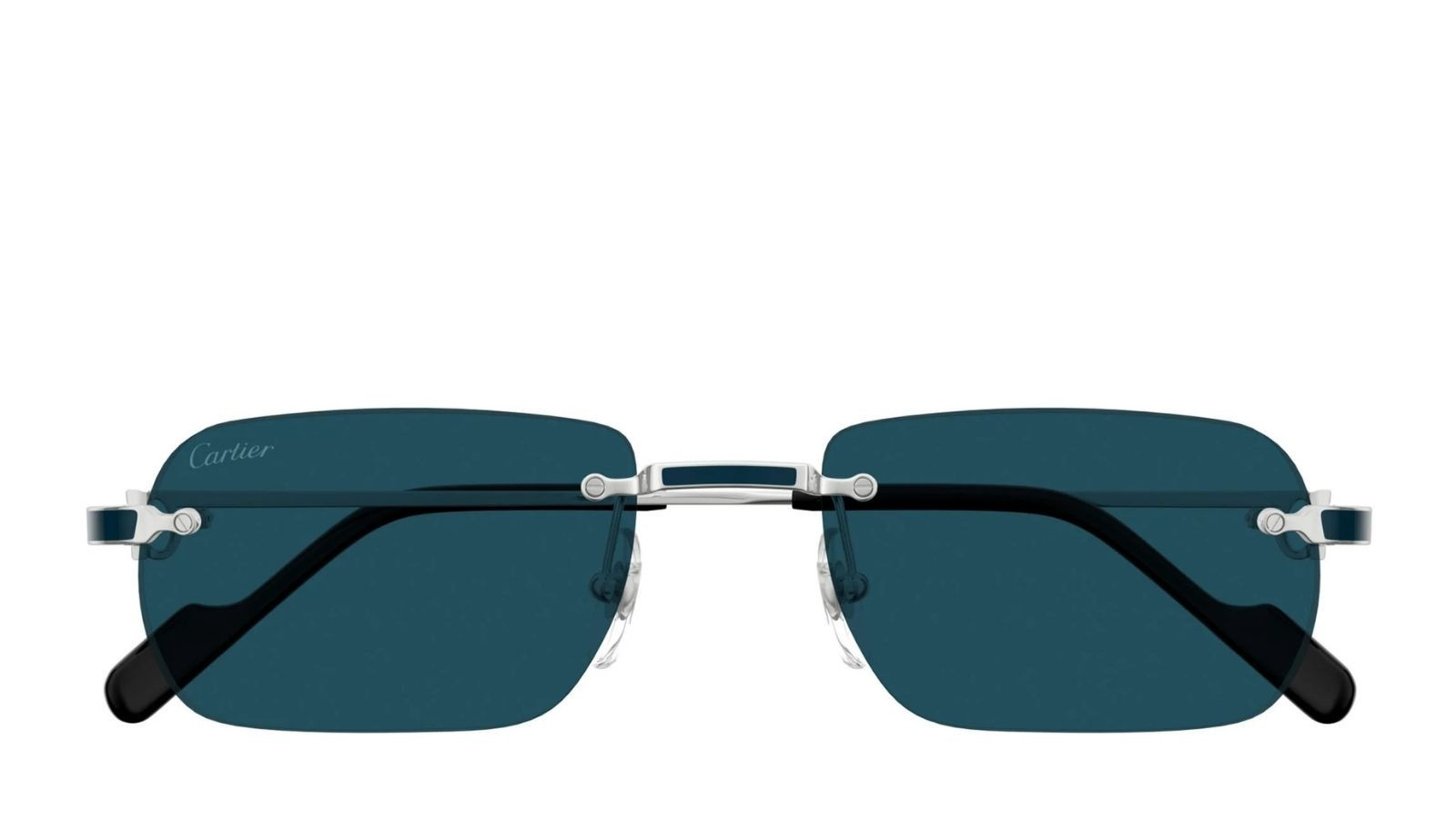 Occhiali da sole uomo Luxury Cartier CT0498S 004 silver silver blue nuova collezione