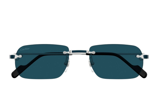Occhiali da sole uomo Luxury Cartier CT0498S 004 silver silver blue nuova collezione