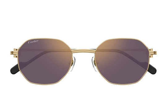 Occhiali da sole uomo donna Luxury Cartier CT0500S 004 gold gold violet nuova collezione