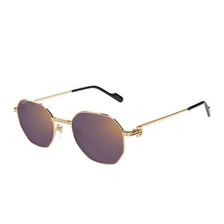 Occhiali da sole uomo donna Luxury Cartier CT0500S 004 gold gold violet nuova collezione 2
