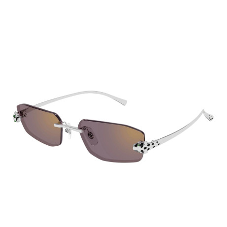 Occhiali da sole uomo donna Luxury Cartier CT0474S 004 silver silver violet nuova collezione 2