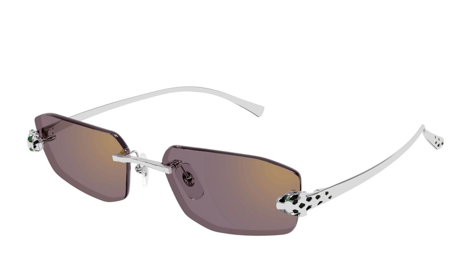 Occhiali da sole uomo donna Luxury Cartier CT0474S 004 silver silver violet nuova collezione