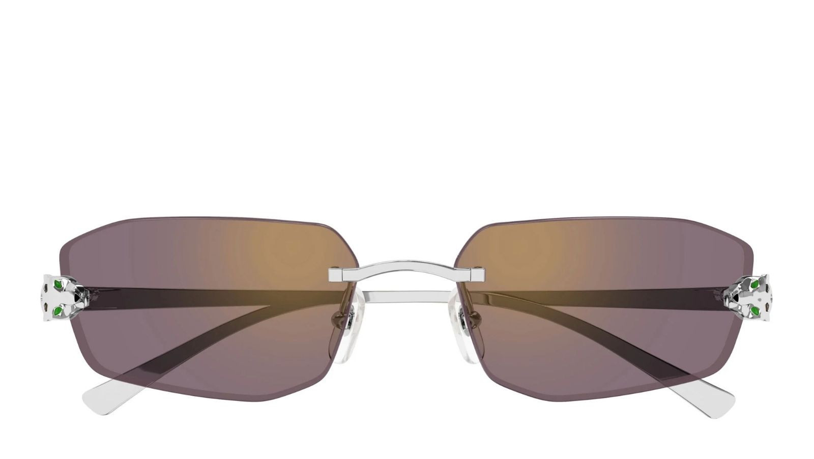 Occhiali da sole uomo donna Luxury Cartier CT0474S 004 silver silver violet nuova collezione