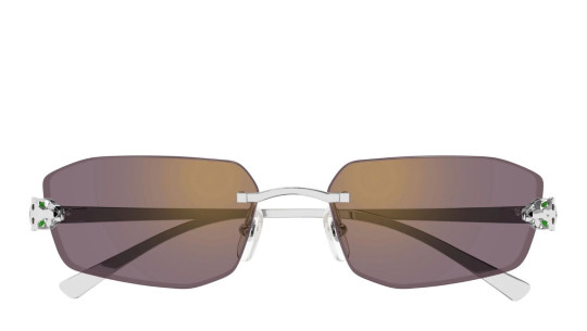 Occhiali da sole uomo donna Luxury Cartier CT0474S 004 silver silver violet nuova collezione