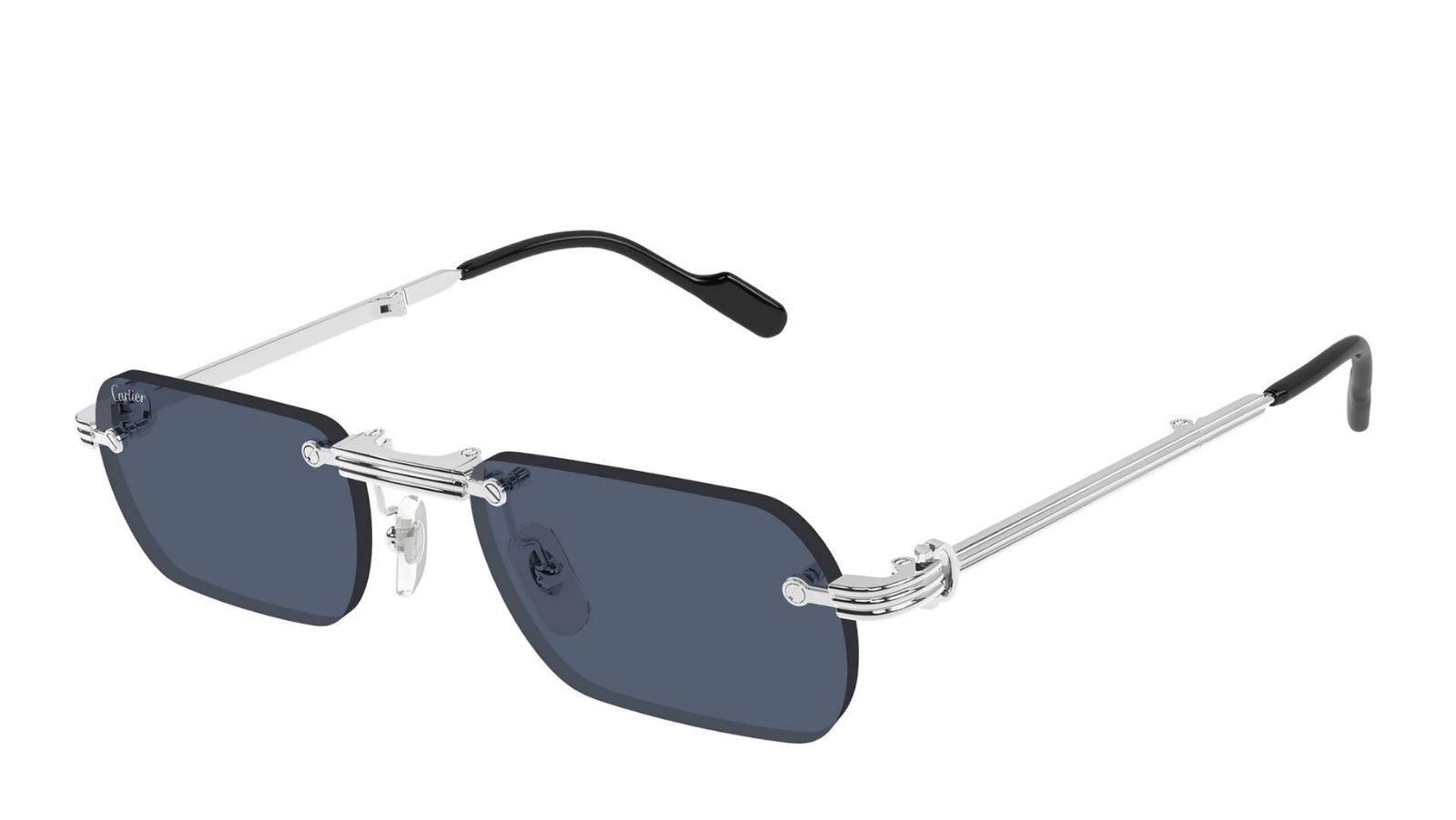 Occhiali da sole uomo Luxury Cartier CT0499S 002 silver silver blue nuova collezione