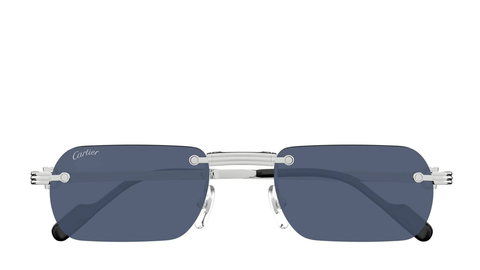 Occhiali da sole uomo Luxury Cartier CT0499S 002 silver silver blue nuova collezione Occhiali da sole uomo Luxury Cartier CT0499S 002 silver silver blue nuova collezione