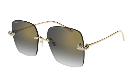 Occhiali da sole donna Luxury Cartier CT0508S 001 gold gold grey nuova collezione