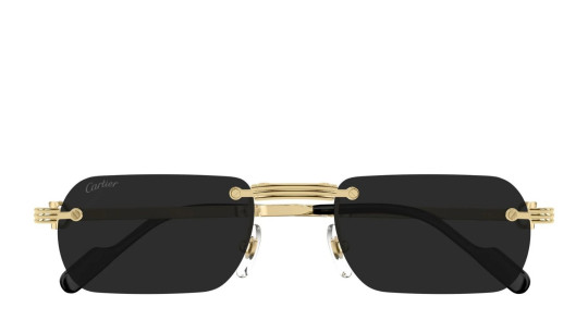 Occhiali da sole uomo Luxury Cartier CT0499S 001 gold gold grey nuova collezione