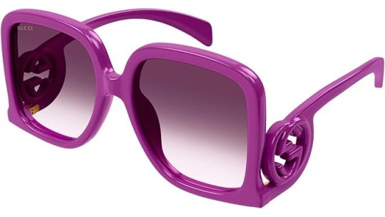 Occhiali da sole donna Luxury Gucci GG1326S 004 fuchsia fuchsia viole nuova collezione