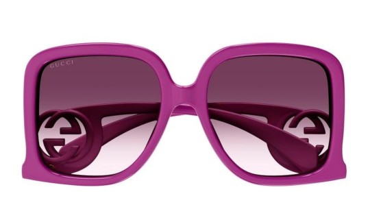 Occhiali da sole donna Luxury Gucci GG1326S 004 fuchsia fuchsia viole nuova collezione
