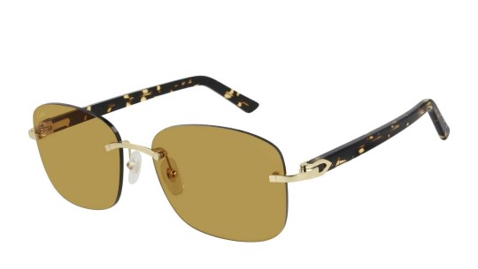 Occhiali da sole uomo Luxury Cartier CT0227S 004 gold havana yellow nuova collezione