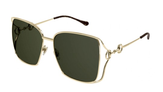 Occhiali da sole donna Luxury Gucci GG1020S 003 gold gold green nuova collezione