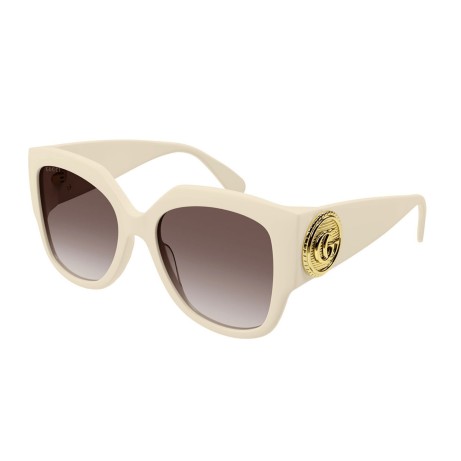Occhiali da sole donna Luxury Gucci GG1407S 004 ivory ivory brown nuova collezione 2