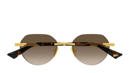 Occhiali da sole uomo Luxury Bottega Veneta BV1379S 003 gold gold brown nuova collezione