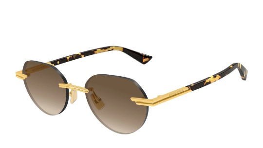 Occhiali da sole uomo Luxury Bottega Veneta BV1379S 003 gold gold brown nuova collezione