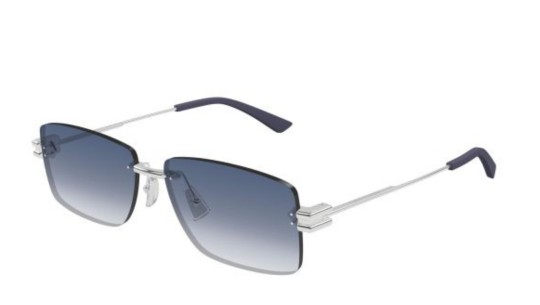 Occhiali da sole uomo Luxury Bottega Veneta BV1126S 005 silver silver blue nuova collezione