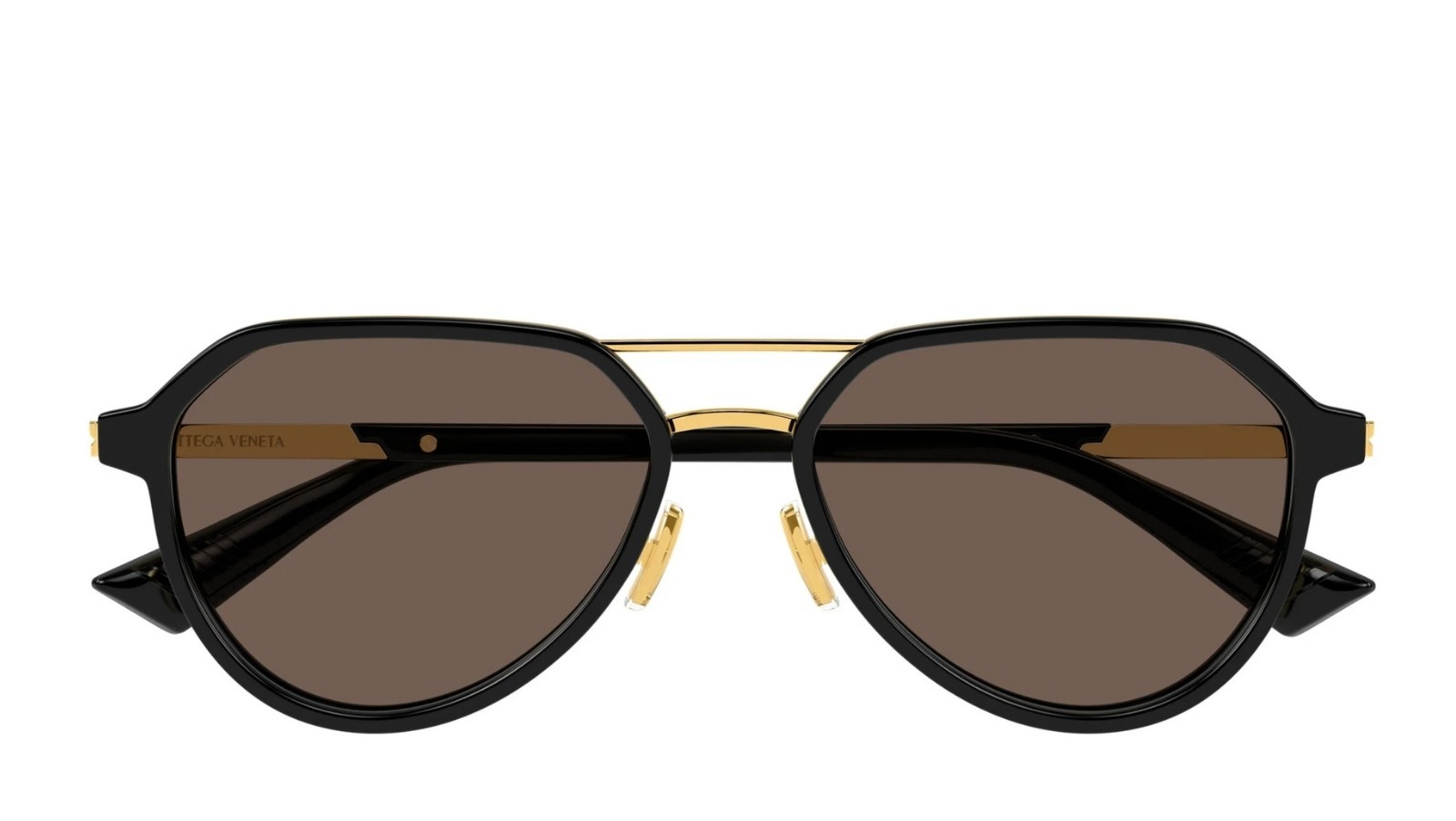 Occhiali da sole unisex Luxury Bottega Veneta BV1373S 001 black gold brown nuova collezione