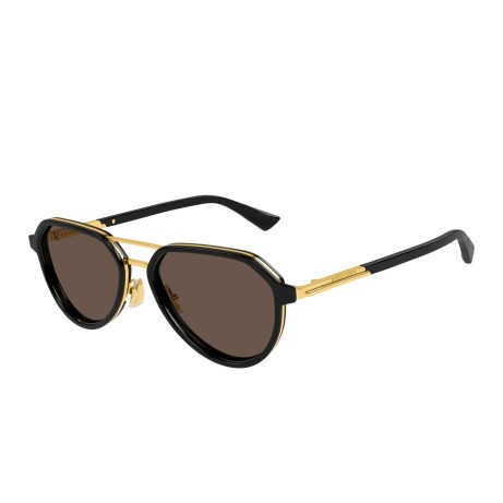 Occhiali da sole unisex Luxury Bottega Veneta BV1373S 001 black gold brown nuova collezione 2