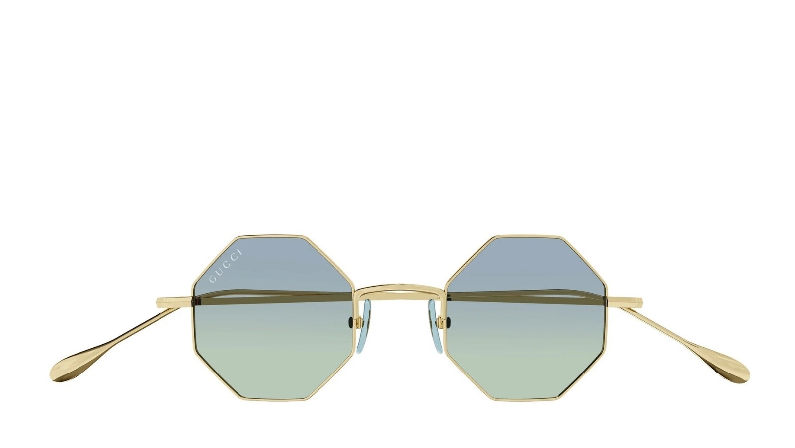 Occhiali da sole unisex Luxury Gucci GG1814S 004 gold gold light blue nuova collezione