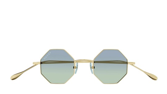 Occhiali da sole unisex Luxury Gucci GG1814S 004 gold gold light blue nuova collezione