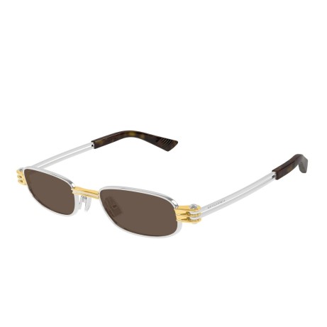Occhiali da sole unisex Luxury Bottega Veneta BV1381S 001 silver silver brown nuova collezione 2