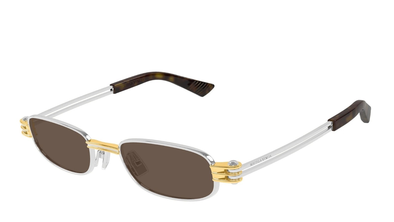 Bottega Veneta BV1381S 001 silver silver brown