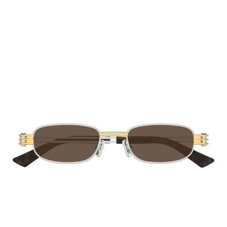Bottega Veneta BV1381S 001 silver silver brown