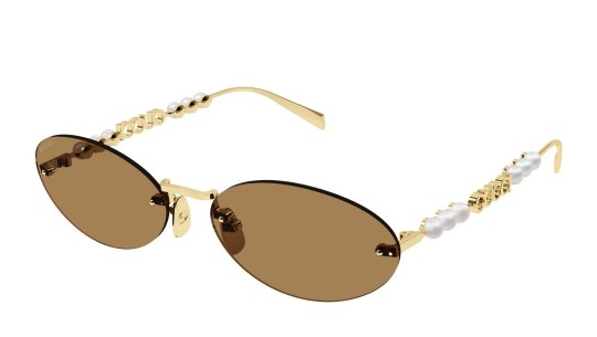 Occhiali da sole donna Luxury Gucci GG1922S 003 gold gold brown nuova collezione