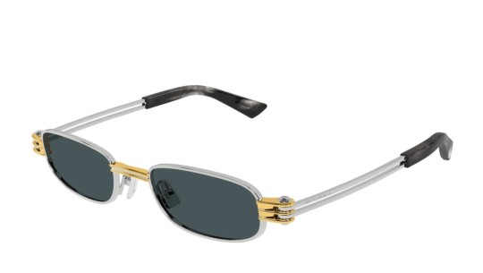 Occhiali da sole unisex Luxury Bottega Veneta BV1381S 003 silver silver blue nuova collezione