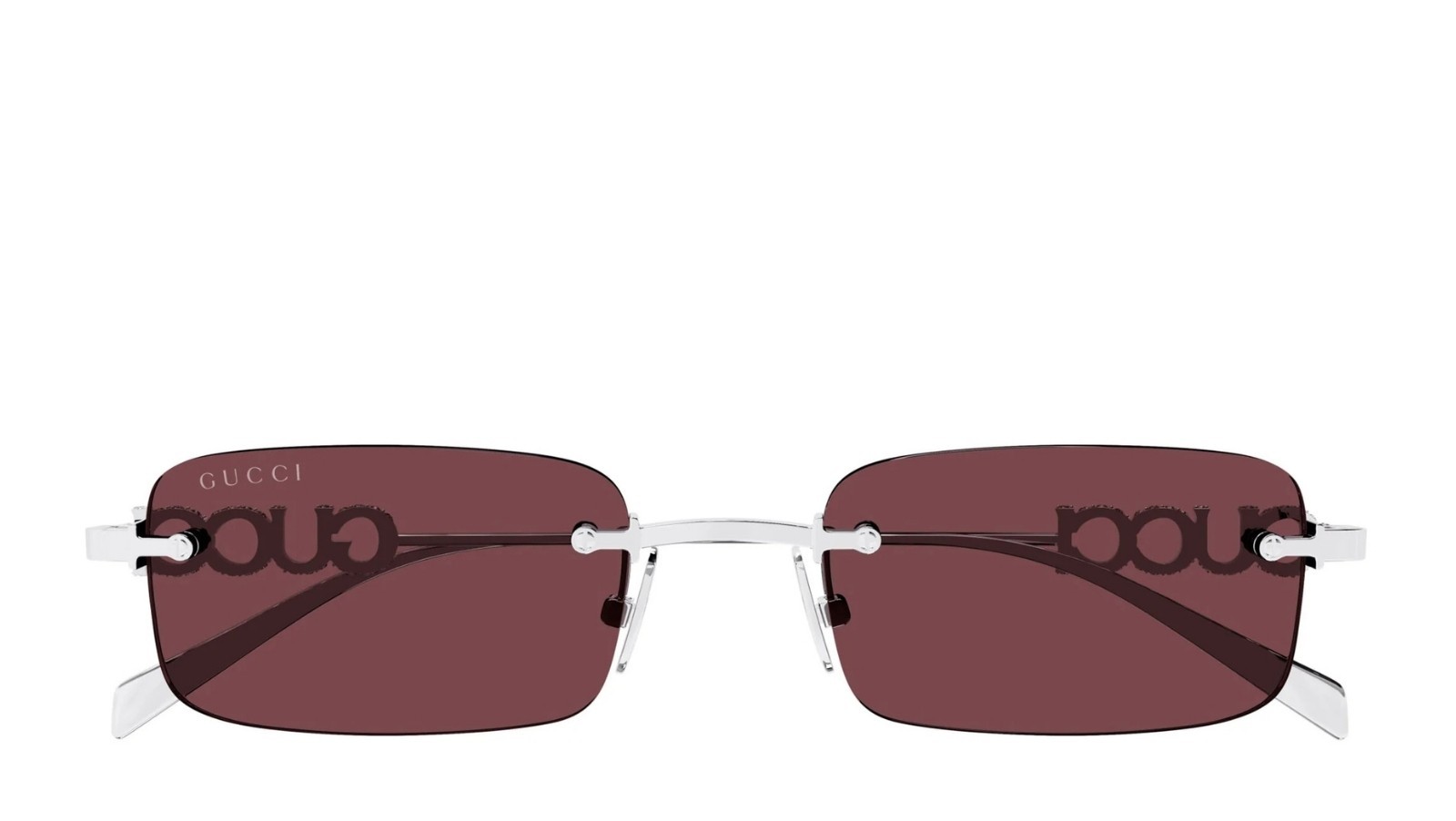 Occhiali da sole uomo Luxury Gucci GG1808S 004 silver silver red nuova collezione