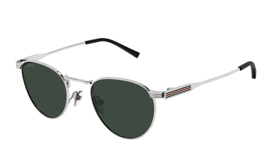 Occhiali da sole uomo Luxury Gucci GG1875S 002 silver silver green nuova collezione
