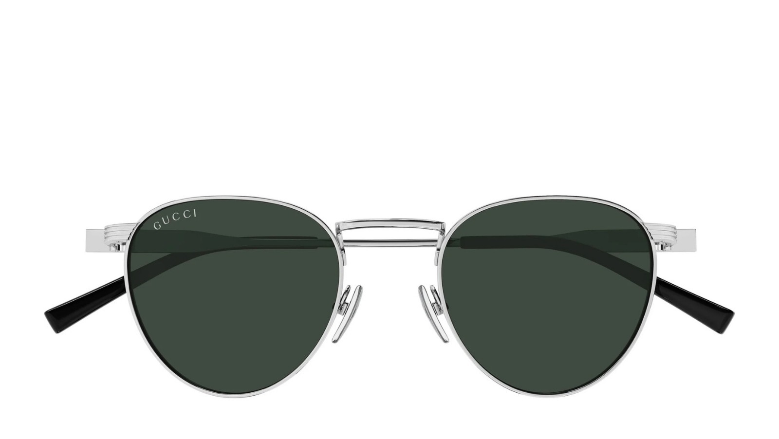 Occhiali da sole uomo Luxury Gucci GG1875S 002 silver silver green nuova collezione