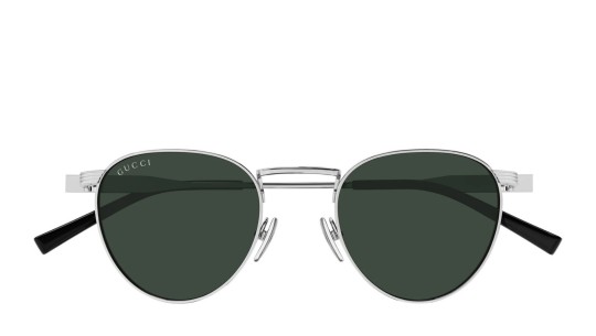 Occhiali da sole uomo Luxury Gucci GG1875S 002 silver silver green nuova collezione