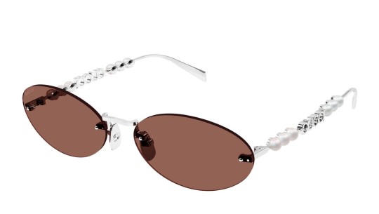 Occhiali da sole donna Luxury Gucci GG1922S 002 silver silver brown nuova collezione