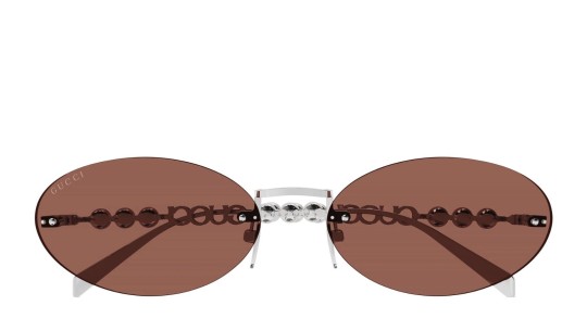 Occhiali da sole donna Luxury Gucci GG1922S 002 silver silver brown nuova collezione