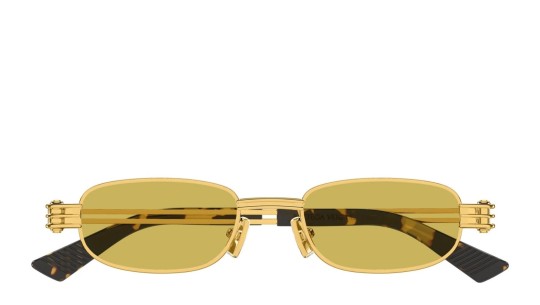 Occhiali da sole unisex Luxury Bottega Veneta BV1381S 002 gold gold yellow nuova collezione