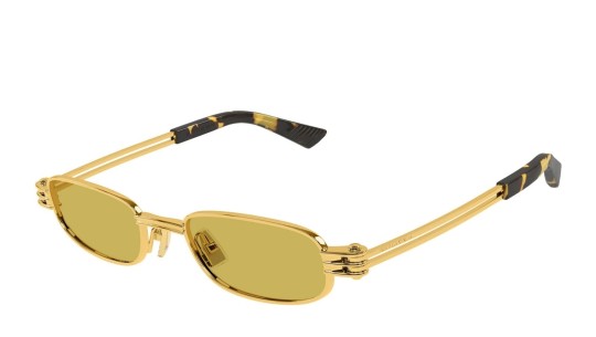 Occhiali da sole unisex Luxury Bottega Veneta BV1381S 002 gold gold yellow nuova collezione