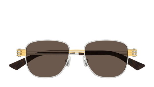 Occhiali da sole unisex Luxury Bottega Veneta BV1380S 001 silver silver brown nuova collezione Occhiali da sole unisex Luxury Bottega Veneta BV1380S 001 silver silver brown nuova collezione