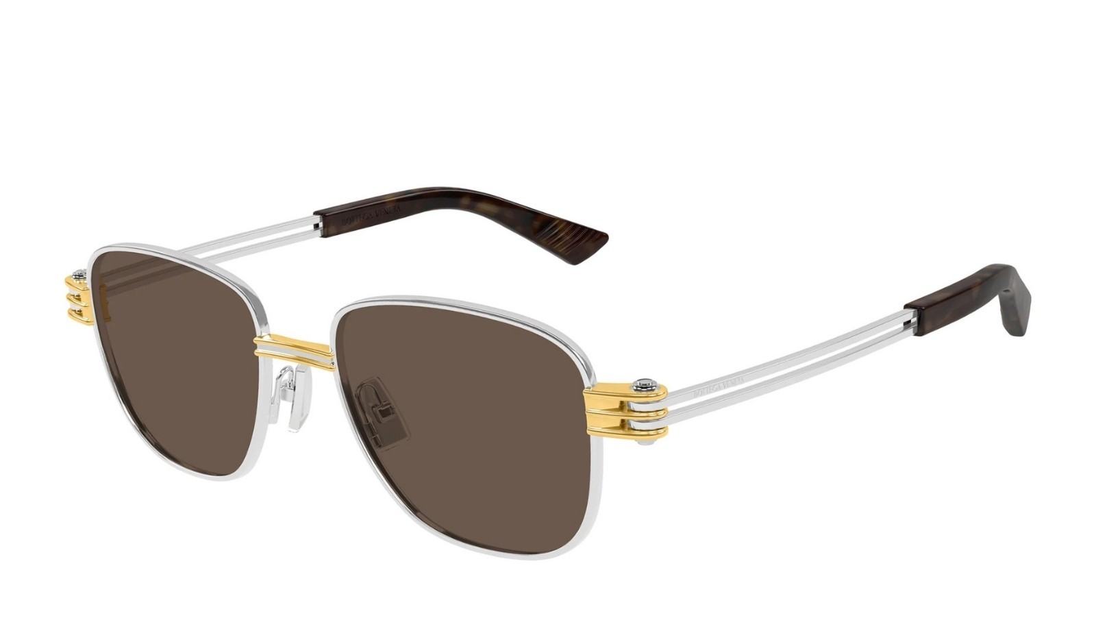 Occhiali da sole unisex Luxury Bottega Veneta BV1380S 001 silver silver brown nuova collezione