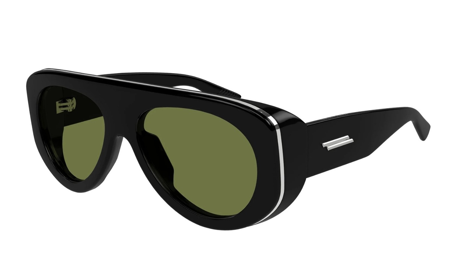 Occhiali da sole unisex Luxury Bottega Veneta BV1362S 006 black black green nuova collezione