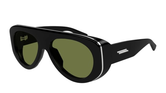 Occhiali da sole unisex Luxury Bottega Veneta BV1362S 006 black black green nuova collezione