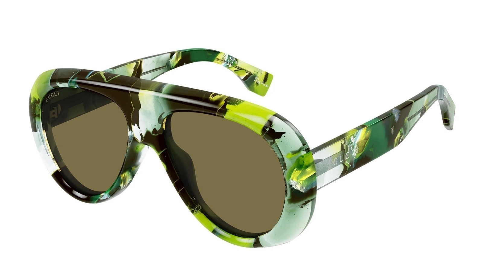 Occhiali da sole uomo Luxury Gucci GG1909S 002 green green brown nuova collezione