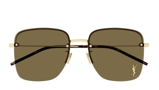 Occhiali da sole donna Luxury Saint Laurent SL 312 M 014 gold gold brown nuova collezione Occhiali da sole donna Luxury Saint Laurent SL 312 M 014 gold gold brown nuova collezione