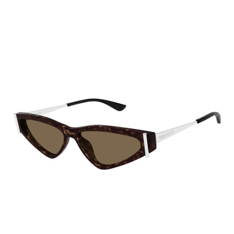 Occhiali da sole donna Luxury Alexander Mcqueen AM0493S 002 havana silver brown nuova collezione 2