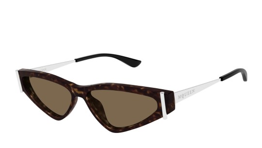 Occhiali da sole donna Luxury Alexander Mcqueen AM0493S 002 havana silver brown nuova collezione